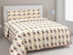 King Size Jaipuri Printed Bed sheet (pack of 1) flower chain style