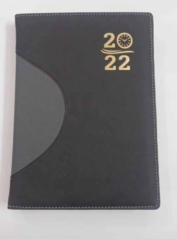  Premium Leatherette cover New Year Diary 2022 (320 Pages) Black