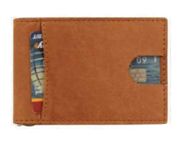 Fabbro Stylish Touch to Your Outfits Cardholder+Moneyclip Tan