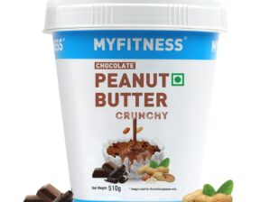 MYFITNESS Crunchy Chocolate Peanut Butter 510g | 23g Protein, 9g Fiber | Best Peanut Butter Brand in India for Weight Loss, Gym Snacks | Cholesterol Free