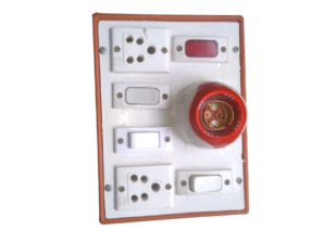 3 Switches 2 Plugin Socket 1 Bulb Holder, Power Indicator Electric Power Boared Plastic Covered Frame