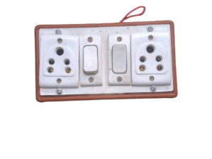 2 Socket 2 Switches Electric Board Plastic Covered Frame