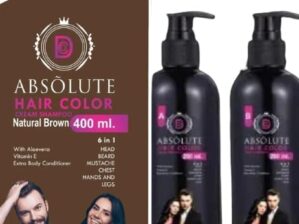 D Absolute HAIR COLOR CREAM SHAMPOO FOR MEN AND WOMEN AMONIA FREE WITH ALOVERA, VITAMIN E 200 ML (Pack of 2) (Burgundy)