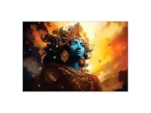 Krsna Arts Unframed Rolled Art Print|| Beautiful Lord Vishu Canvas Wall Art Print for Home Décor And Office||Unframed canvas Painting For Wall decor||Home wall and Office Interior