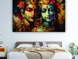 Krsna Arts Unframed Rolled Art Print || Soul Of Vrindavan Beautiful Abstract Canvas Wall Art Print for Home Décor And Office || Unframed canvas Painting For Wall decor || Wall Paintings for Home and Office Décor Size : 24x36 Inches