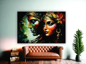 Krsna Arts Unframed Rolled Art Print || Radha Krishna Magical Realm Beautiful Abstract Canvas Wall Art Print for Home Décor And Office || Unframed canvas Painting For Wall decor || Wall Paintings for Home and Office Décor Size : 24x36 Inches