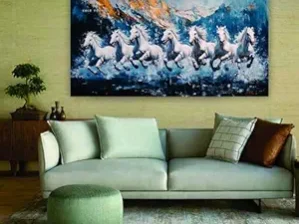 Krsna Arts Unframed Rolled Art Print || Seven White Hours Beautiful Abstract Canvas Wall Art Print for Home Décor And Office || Unframed canvas Painting For Wall decor || Wall Paintings for Home and Office Décor Size : 24x48 Inches