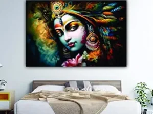 Krsna Arts Unframed Rolled Art Print || Mystical Murli Manohar Beautiful Abstract Canvas Wall Art Print for Home Décor And Office || Unframed canvas Painting For Wall decor || Wall Paintings for Home and Office Décor Size : 24x36 Inches