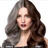 D Absolute HAIR COLOR SHAMPOO 400 ml (+ 40 ml Extra ) FOR MEN AND WOMEN AMMONIA FREE WITH ALOVERA, VITAMIN E Pack of 2 (Brown) - Image 5