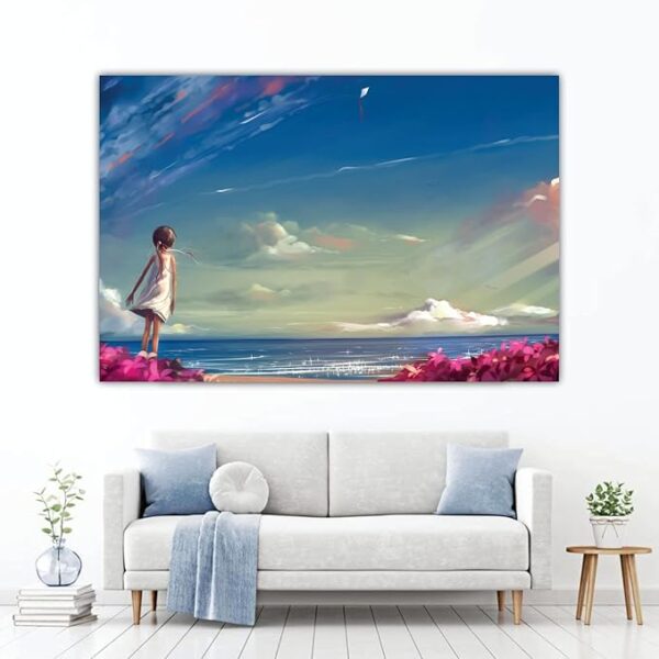 Krsna Arts Unframed Rolled Art Print|| Beautiful Sky With Claud Canvas Wall Art Print for Home Décor And Office||Unframed canvas Painting For Wall decor||Home wall and Office Interior