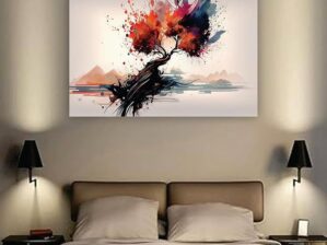 Krsna Arts Unframed Rolled Art Print|| Beautiful Colored Tree Canvas Wall Art Print for Home Décor And Office||Unframed canvas Painting For Wall decor||Home wall and Office Interior