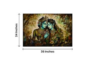 Krsna Arts Unframed Rolled Art Print || Radha Krishna Portrait Beautiful Abstract Canvas Wall Art Print for Home Décor And Office || Unframed canvas Painting For Wall decor || Wall Paintings for Home and Office Décor Size : 24x36 Inches
