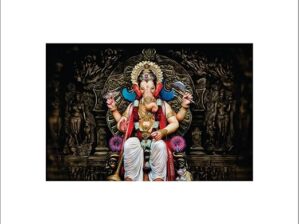Krsna Arts Unframed Rolled Art Print|| Beautiful Lord Ganesh Canvas Wall Art Print for Home Décor And Office||Unframed canvas Painting For Wall decor||Home wall and Office Interior