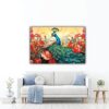 Krsna Arts Unframed Rolled Art Print|| Beautiful Peacoke Canvas Wall Art Print for Home Décor And Office||Unframed canvas Painting For Wall decor||Home wall and Office Interior - Image 3