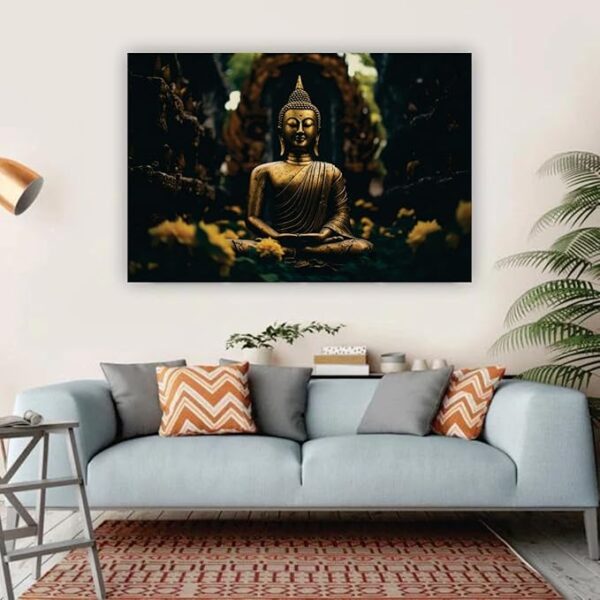 Krsna Arts Unframed Rolled Art Print|| Beautiful Lord Buddha in Meditation Canvas Wall Art Print for Home Décor And Office||Unframed canvas Painting For Wall decor||Home wall and Office Interior