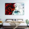 Krsna Arts Unframed Rolled Art Print || Fire And Ice Horses Beautiful Abstract Canvas Wall Art Print for Home Décor And Office || Unframed canvas Painting For Wall decor || Wall Paintings for Home and Office Décor Size : 24x36 Inches - Image 2