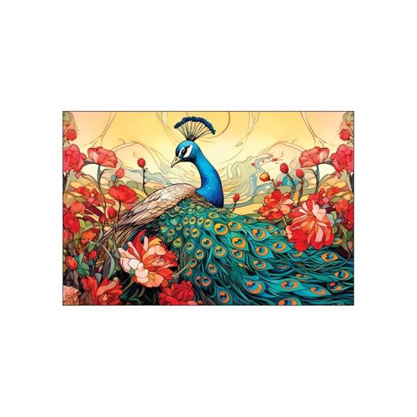 Krsna Arts Unframed Rolled Art Print|| Beautiful Peacoke Canvas Wall Art Print for Home Décor And Office||Unframed canvas Painting For Wall decor||Home wall and Office Interior