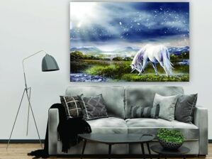 Krsna Arts Unframed Rolled Art Print || Majestic Unicorn Beautiful Abstract Canvas Wall Art Print for Home Décor And Office || Unframed canvas Painting For Wall decor || Wall Paintings for Home and Office Décor Size : 24x36 Inches