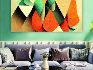 Krsna Arts Unframed Rolled Art Print || Abstract Neo Memphis Style Beautiful Abstract Canvas Wall Art Print for Home Décor And Office || Unframed canvas Painting For Wall decor || Wall Paintings for Home and Office Décor Size : 24x48 Inches