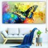 Krsna Arts Unframed Rolled Art Print || Butterfly Oil Paint Canvas Interior Beautiful Abstract Canvas Wall Art Print for Home Décor And Office || Unframed canvas Painting For Wall decor || Wall Paintings for Home and Office Décor Size : 24x48 Inches - Image 2
