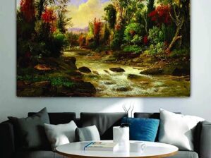 Krsna Arts Unframed Rolled Art Print || Forest Landscpe Beautiful Abstract Canvas Wall Art Print for Home Décor And Office || Unframed canvas Painting For Wall decor || Wall Paintings for Home and Office Décor Size : 24x36 Inches