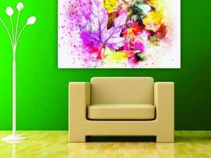 Krsna Arts Unframed Rolled Art Print || Colourfull Autumn Maple Leaf Beautiful Abstract Canvas Wall Art Print for Home Décor And Office || Unframed canvas Painting For Wall decor || Wall Paintings for Home and Office Décor Size : 24x36 Inches
