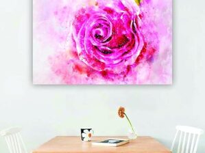 Krsna Arts Unframed Rolled Art Print || Pink Rose Beautiful Abstract Canvas Wall Art Print for Home Décor And Office || Unframed canvas Painting For Wall decor || Wall Paintings for Home and Office Décor Size : 24x36 Inches