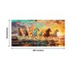 Krsna Arts Unframed Rolled Art Print || Illustration Horses Representing Beautiful Abstract Canvas Wall Art Print for Home Décor And Office || Unframed canvas Painting For Wall decor || Wall Paintings for Home and Office Décor Size : 24x48 Inches - Image 2