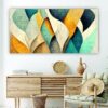 Krsna Arts Unframed Rolled Art Print || Light Blue Gray Golden White 3D Beautiful Abstract Canvas Wall Art Print for Home Décor And Office || Unframed canvas Painting For Wall decor || Wall Paintings for Home and Office Décor Size : 24x48 Inches - Image 2