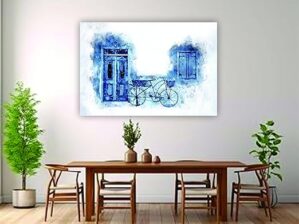 Krsna Arts Unframed Rolled Art Print || Colourfull Bicycle Beautiful Abstract Canvas Wall Art Print for Home Décor And Office || Unframed canvas Painting For Wall decor || Wall Paintings for Home and Office Décor Size : 24x36 Inches
