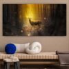 Krsna Arts Unframed Rolled Art Print || Golden Deer Beautiful Abstract Canvas Wall Art Print for Home Décor And Office || Unframed canvas Painting For Wall decor || Wall Paintings for Home and Office Décor Size : 24x48 Inches - Image 2