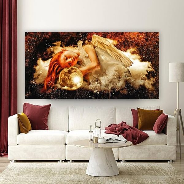Krsna Arts Unframed Rolled Art Print || Beautiful Angal Canvas Wall Art Print for Home Décor And Office || Unframed canvas Painting For Wall decor || Wall Paintings for Home and Office Décor Size : 24x48 Inches