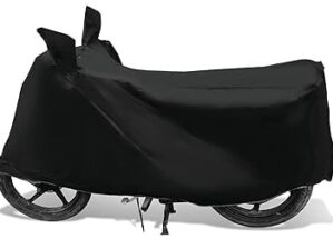 Great Ride®New Water Resistent || Two Wheeler Cover|| 100% Pure Poleyster with 5 Thread Stitching|| Whether & Dust Proof Full Body Protection with Buckle Strape Compatible ForAlpha BS6_Blk