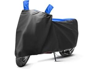 Great Ride New Water Resistent || Two Wheeler Cover|| 100% Pure Poleyster With 5 Thread Stitching|| Whether & Dust Proof Full Body Protection With Buckle Strape Compatible For passion pro