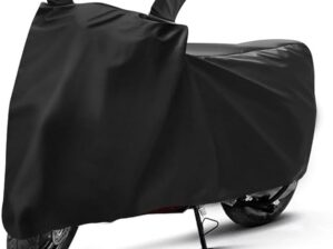 Great Ride®New Water Resistent || Two Wheeler Cover|| 100% Pure Poleyster with 5 Thread Stitching|| Whether & Dust Proof Full Body Protection with Buckle Strape Compatible ForAccess 125_Blk