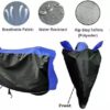 Great Ride New Water Resistent || Two Wheeler Cover|| 100% Pure Poleyster With 5 Thread Stitching|| Whether & Dust Proof Full Body Protection With Buckle Strape Compatible For passion pro - Image 4