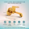Matt Moon Brass Bib Cock Short Body, Bathroom Tap, with Wall Flange, Chrome Finish, Smooth Operating Handle, Long Lasting Warranty, Durable Water Tap for Bathroom (Gold) (Pack of 2) - Image 2