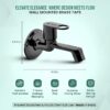 Matt Moon Brass Bib Cock Short Body, Bathroom Tap, with Wall Flange, Chrome Finish, Smooth Operating Handle, Long Lasting Warranty, Durable Water Tap for Bathroom (Black) - Image 2