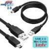 1 M USB 2.0 A to Mini 5 pin B Cable for External HDDS/Card Readers - Black - Image 2