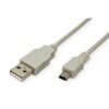 2.0 CASE CABLE 1 M USB 2.0 A to Mini 5 pin B Cable for External HDDS/Card Readers - Black - Image 2