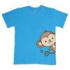 FIJOOL Monkey Print Boys & Girls Kids Tshirt Unisex T Shirts (Blue) - Image 2