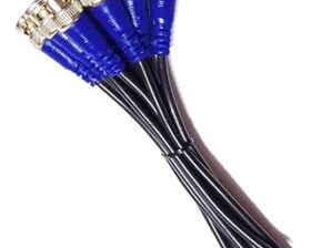 15 Pieces BNC Connector with Copper Wire Moulded - 18CM for Surveillance CCTV Camera (BLUE)