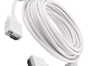 Male To Male VGA To VGA Converter Adapter Cable - Support Laptop Pc/Monitor/Lcd/Led, Projector, (White, 20 Mtr.)