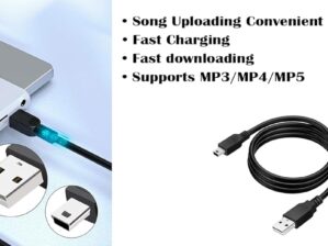 2.0 CASE CABLE 1 M USB 2.0 A to Mini 5 pin B Cable for External HDDS/Card Readers - Black