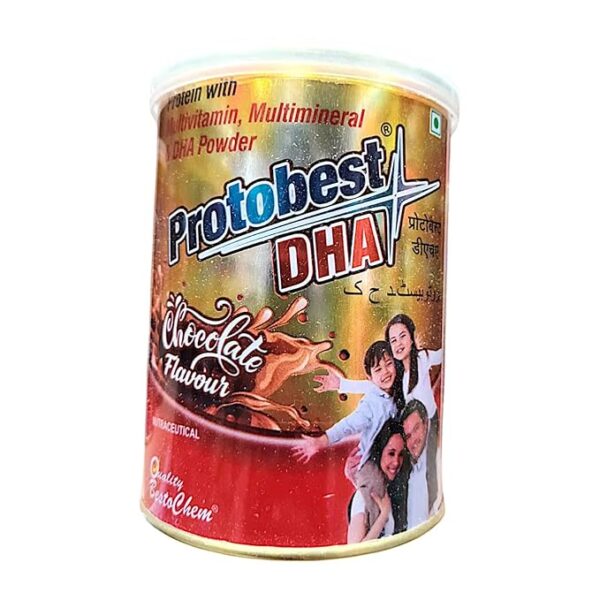DHA Protobest chocolate health protein powder enriched with vitamins and minerals 200g pack of 1