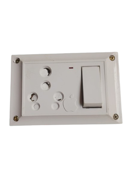 Heavy Duty Extension Board - Single 16A Switch with 16A Socket White (2200W)