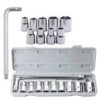 Abhi Gold Chrome Vanadium from 6mm to 32mm Socket Handle Set L Spanner Goti Pana for Automobiles Bike Car Repair Home DIY Use - Multi Sizes(PACK OF 1-GOTI+1 HANDLE) (22) - Image 2