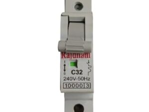 Rajdhani 32A Single Pole MCB| Overload & Surge Protection| 10-Year Warranty| Durable Polycarbonate Housing| C-Curve Tripping| 32A Breaking Capacity