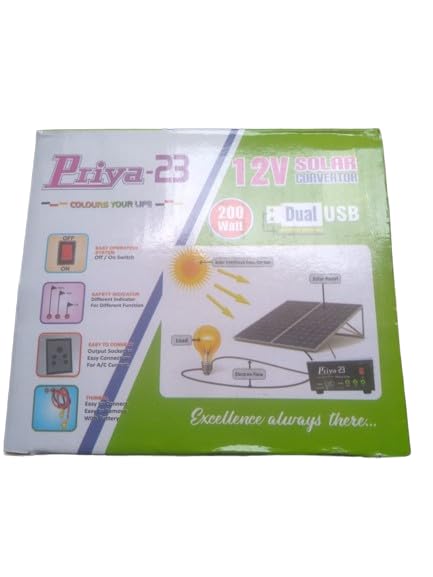 PRIYA23 12V SOLAR CONVERTER DUAL USB ONE FOR ALL 200 WATT 12V DC TO AC CONVERTER FOR TV, LED, FAN, DTH WITH DOUBLE SOCKET - Image 2