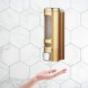 Touch Soap Dispenser Bath Fittings Abs Plastic Soap Dispenser |Liquid | Sanitizer |Shower Gel |Lotion for Bathroom Kitchen (Gold, Pack of 1) - Image 4